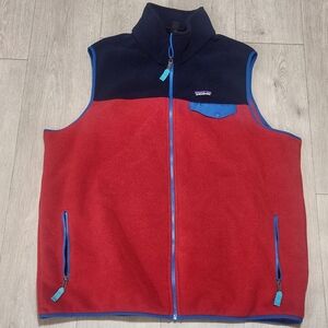 Patagonia Red & Navy Fleece Vest
